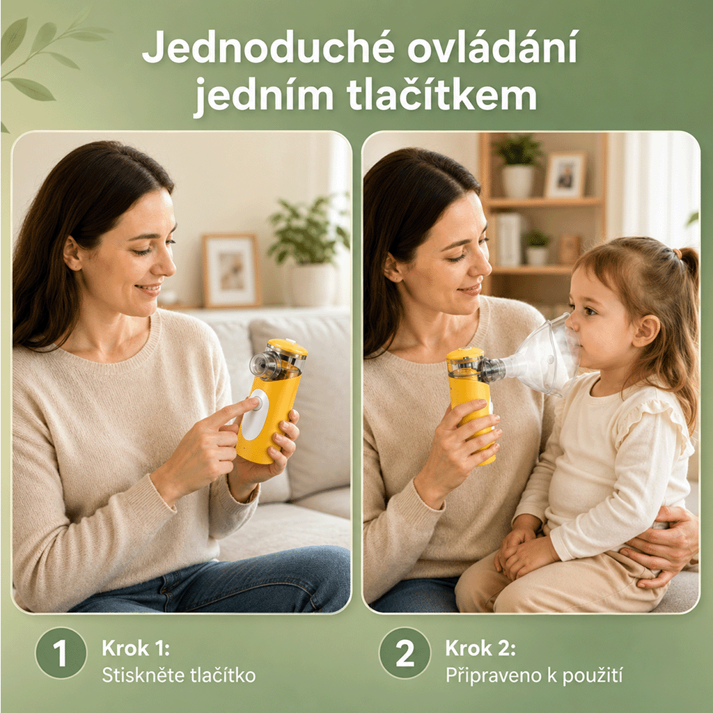 Dětský MESH inhalátor – tichá inhalace u kojence s dětskou maskou